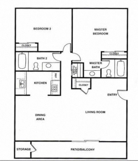 By the room co-living in 2 bedroom Floor Plan 2